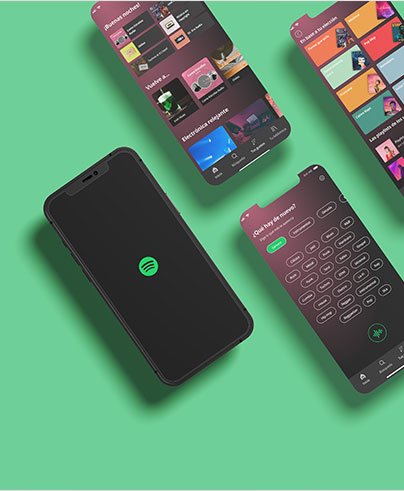 Móviles con la propuesta de nueva función para Spotify