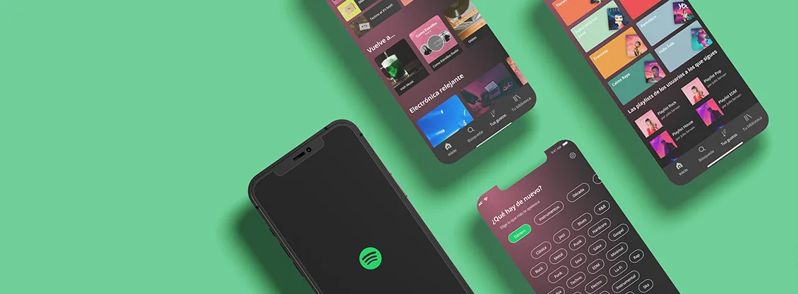 Móviles con la propuesta de nueva función para Spotify