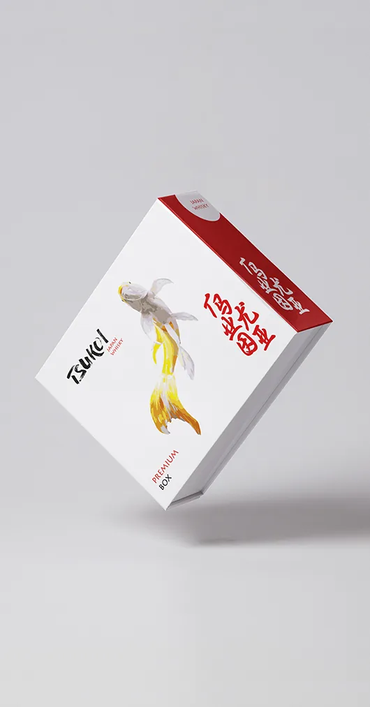 Caja de Tsukoi con ilustración de pez koi