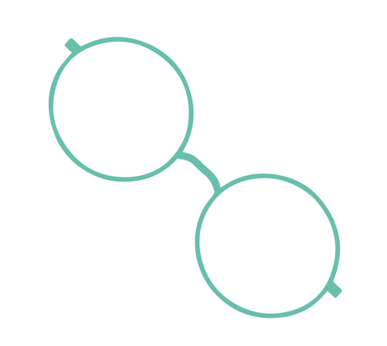 Logotipo de Visualens: unas gafas redondas en verde